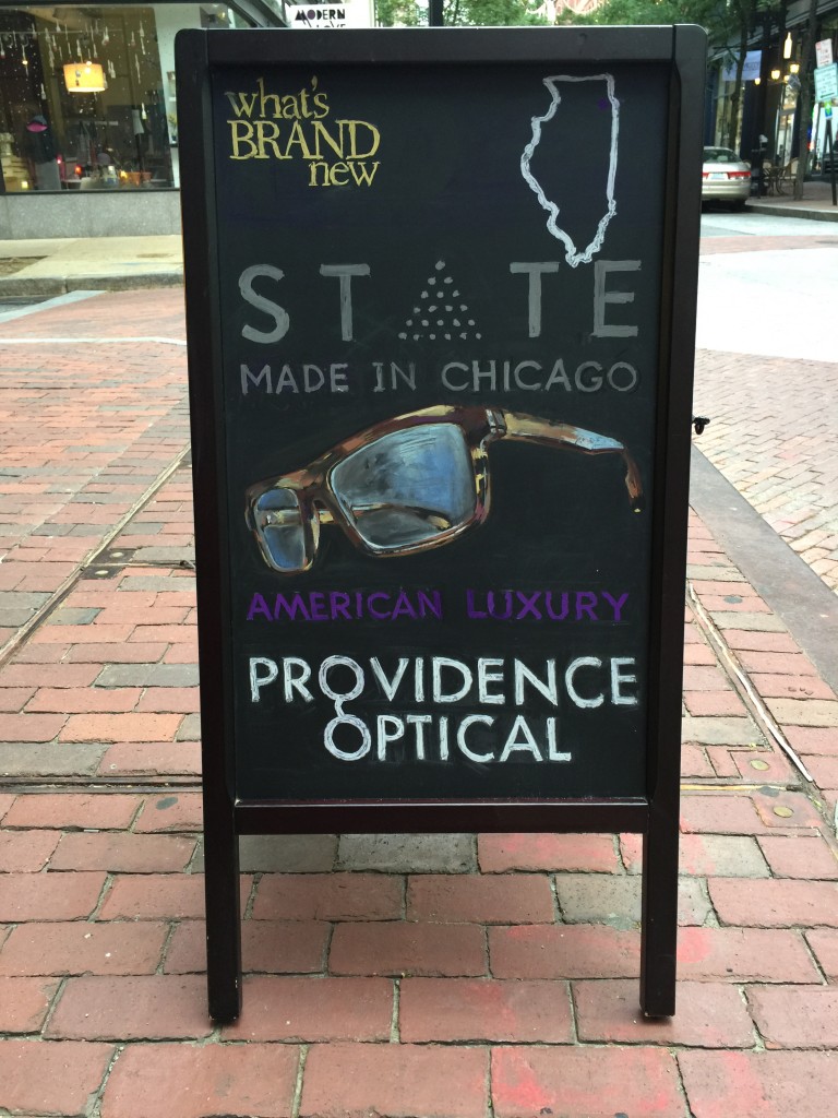 State Optical chalkboard on Westminster St, Providence